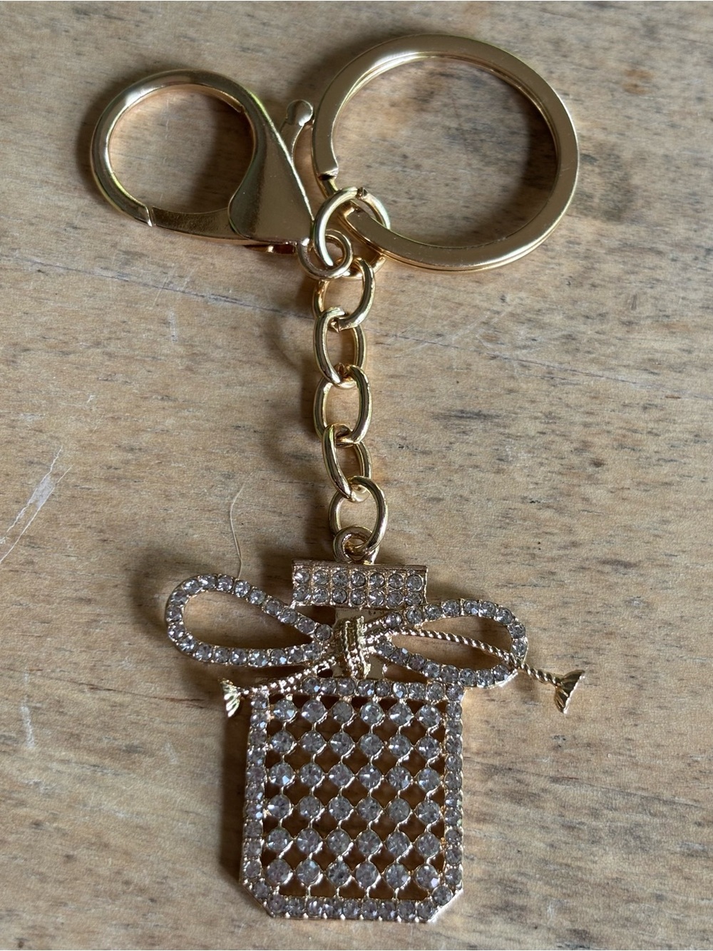 Gold Crystal Gift Box Keychain/Bag Charm